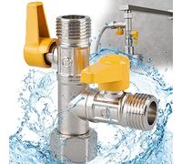 Vanne 3 Voies, 3 Voies en Laiton Massif G 1/2" Douchette à Douche, 3 Voie Raccord T Robinet, Robinet D'arrêt 3 Voies, Tobinet Douchette WC 3 Voies, Pour Salle de Bain, Cuisine