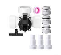 Vanne 3 Voies Piscine ABS 1-1/2'' Déviateur(WHITE) | ABS , caoutchouc étanche, débit ajustable, installation rapide, compatible 1-1/2 pouces