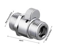 Vanne 3 Voies Valve de contrôle débit douche en laiton | Vannes d'arrêt d'eau à tête femelle mâle G1/2(A)