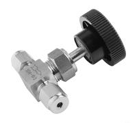 Vanne à aiguille réglable en 304 avec raccord à anneau de serrage pour tuyau OD 3/4/6/8/10/12 mm Valve d'arrêt résistant à la pression jusqu'à 6,4 MPa Joint sans soudure huile eau gaz industrie