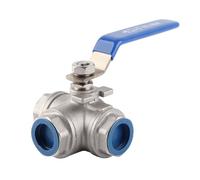 Vanne à bille 3/4" DN20 en acier inoxydable SUS304, vanne 3 voies avec filetage femelle, poignée en laiton pour conduite d'eau