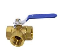 Vanne À Bille 3 Voies, Raccord En T, Filetage Femelle NPT, En Laiton Forgé Avec Poignée À Levier, for Conduites D'eau Et De Gaz Naturel(DN25(1in))