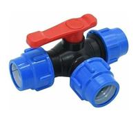 Vanne à bille à trois voies à raccordement rapide 32 mm pour tuyau PVC/PE avec interrupteur rapide et raccord en T (taille : 32 mm,