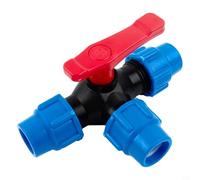 Vanne à bille en plastique à 3 voies pour tuyau en polyéthylène de 20 mm à 50 mm de diamètre extérieur sans soudure à connexion rapide contrôleur de direction de l'eau noir bleu (25 mm)