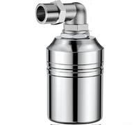 Vanne à bille flottante en acier inoxydable - Mécanisme d'arrêt automatique pour réservoir d'eau - Construction en métal facile à installer - Rouge - 45 x 20 x 30 mm (entrée latérale 1.0)