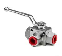 Vanne à bille haute pression NPT 1/2 pour huile industrielle(NPT3/8) | Acier haute résistance, 7250 PSI max, conception 3 voies, finition zinguée anti-rouille