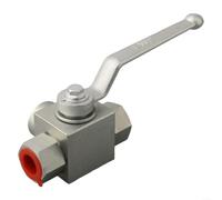 Vanne à bille manuelle 3 voies 500 bar haute pression - Vanne en T en acier au carbone pour circuits hydrauliques - G1/4 à G1 pour raccord BSP (T M18 x 1,5)