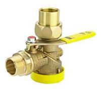 Vanne à bille pour compteur de gaz Viega 526283 R/Rp 1, laiton, angle, pour compteur de gaz monotube