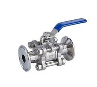 Vanne à bille pour tuyau métallique, Robinet à boisseau sphérique sanitaire en acier inoxydable 304, trois pièces, montage rapide, type pince, plusieurs tailles(Dn50 Clamp 77.5)