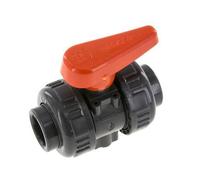 Vanne à Bille PVC 2 Voies Raccord Double Union 20 mm Prise FKM