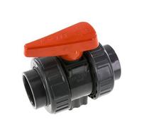 Vanne à Bille PVC 2 Voies Raccord Double Union 50 mm Prise FKM