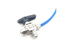 Vanne à bille vis rapide en acier inoxydable, 3 voies, Tube OD 4mm 6mm 8mm 10mm 12mm, tuyau PU, trachée, commutation de type L, vanne trois(12mm OD Tube)