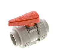Vanne à boisseau PP-H 2 voies Raccord Double Union 40 mm FKM