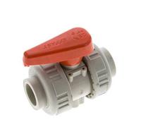 Vanne à boisseau sphérique PP-H 2 voies Raccord Double Union 25 mm EPDM