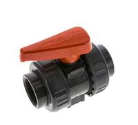 Vanne à boisseau sphérique PVC 2 voies Raccord double union Rp 1 1/4'' FKM