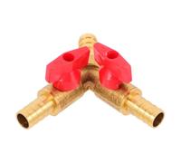 Vanne à Gaz à 3 Voies en Laiton, Raccord M10 en Y Compact | Raccord à Embout Cannelé, Plastique Intégré, pour Tuyaux PVC et Lignes de Gaz, Installation Serrée