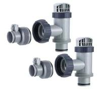 Vanne à piston hors sol 2 pièces + 2 adaptateurs B - raccord piscine inclus