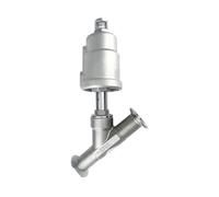 Vanne à siège incliné pneumatique à installation rapide en acier inoxydable DN20, vanne à siège normalement fermée, joint PTFE(OPEN-DOUBLE ACTING)