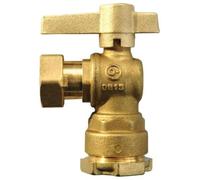 Vanne à sphère D25 équerre laiton écrou tournant raccord Deca manette 2/3-1/3 laiton 659525