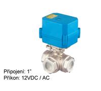 Vanne combinée rotative à trois voies Tork DN 25 avec actionneur électrique 12 VAC/DC