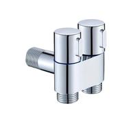 Vanne d'angle à Double commande G1/2, 2 pièces, 1 en sorties, robinet de Machine laver mural, vanne triangulaire toilette for salle bains et toilettes pour maison
