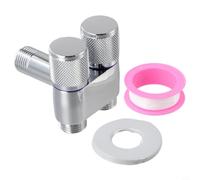 Vanne d'angle à double commande G1/2 pour toilettes et machine à laver - Inverseur 2 voies en alliage avec interrupteurs indépendants pour salle de bain cuisine douche répartiteur de pommeau de douche