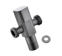 Vanne d'angle en acier inoxydable, robinet bidirectionnel fileté G1/2 à ouverture rapide, pour noyau pour salle de bain, cuisine, contrôle du débit d'eau (gris)