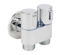 Vanne d'angle en laiton avec double sortie et contrôle séparé, entrée G1/2" pour pommeau de douche, toilettes, bidet, lavabo, cuisine et salle de bain