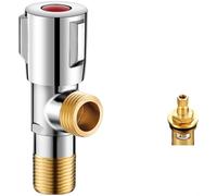 Vanne d'angle en laiton massif à 3 voies pour eau chaude et froide | Arrêt anti-retour, chaudière cuisine salle de bain standard 1/2" raccord bleu rouge air comprimé commande vanne cylindre