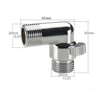 Vanne d'angle en laiton plaqué chrome de 1,3 cm pour BSP mâle | Corps en laiton massif, finition chromée, étanchéité pour joints étanches, 1,3 cm pour filetage BSP, utilisation d'évier de