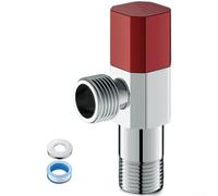 Vanne d'angle en laiton, robinet d'arrêt d'eau chaude et froide de 1,27 cm, sortie d'entrée à 3 voies pour chauffage, clapet anti-retour avec filetage étendu, poignée rouge bleue pour salle de bain