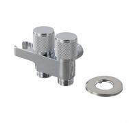 Vanne d'angle G1/2 en alliage de zinc prenant en charge une double sortie avec pommeau de douche, toilettes, lavabo, conduites d'eau (chromé)