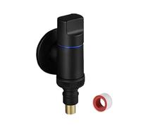Vanne d'angle murale 3 voies G1/2 for laveuse et toilettes | Raccord de plomberie d'arrêt de séparateur d'eau à double sortie(Black G1 2)