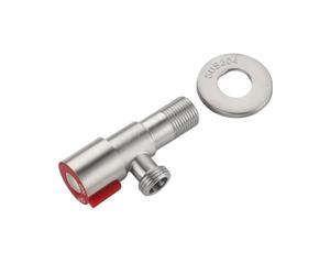 Vanne D'angle Rapide Inox Salle Bain 2 Voies G1/2 Entrée | Vanne à angle rapide, contrôle facile de l'eau à double sortie(Style 1 red)