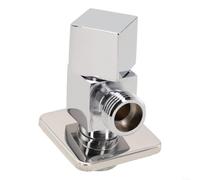 Vanne d'angle triangulaire carrée avec filetage mâle pour salle de bain, bidet, toilettes, robinet mural en cuivre chromé, facile à installer, contrôle quart de tour, finition argentée, noire et dorée