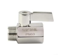 Vanne d'arrêt 1/2 pour douche BSP en acier inoxydable - Contrôle du débit pour douchette à main et bidet - Bouchon d'isolation pour robinet de salle de bain britannique