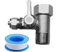 Vanne D'arrêt Adaptateur En T: Nizirioo 3/8 x 3/8 x 1/4" Adaptateur Robinet D’arrêt avec Ruban D'étanchéité PTFE, Raccord D'eau avec Robinet D'arrêt pour Raccorder Deux Appareils