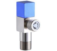 Vanne D'arrêt D'angle Bleu, Anti-retour, Métal pour Eau Froide | Installation Facile, Usage Domestique pour Salle de Bain, Pièce Fiable, Format 1/2 Pouce, Finition Bleue