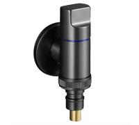 Vanne d'arrêt d'eau en acier inoxydable à ouverture rapide G1/2 avec poignée rotative pour économiser de l'espace pour machine à laver, toilettes, évier, chauffe-eau, support mural argenté, noir, gris