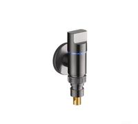 Vanne d'arrêt d'eau en acier inoxydable avec angle d'ouverture rapide et interface à vis à baïonnette G1/2 pour évier de jardin, salle de bain, toilettes, pommeau de douche en noir (gris)