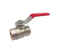 Vanne d'arrêt en laiton - IBP - 1/4 tour - Femelle-femelle - 20x27 - Rouge - Passage intégral - PN25 - Eau