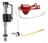 Vanne d'arrivée d'eau en plastique 5,1 cm avec rabat en PVC silencieux (B) | Système de valve à broche silencieuse, remplissage silencieux du réservoir, vidange de 5,1 cm pour l'ajustement