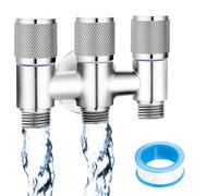 Vanne de commutation 3 voies, robinet d'angle combiné 1/2" avec raccord pour lave-vaisselle et double raccord, interface filetée en acier inoxydable résistant à la pression, pour machines à laver