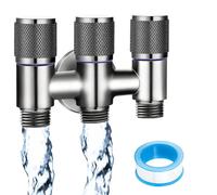 Vanne de commutation 3 voies, robinet d'angle combiné 1/2" avec raccord pour lave-vaisselle et double raccord, interface filetée en acier inoxydable résistant à la pression, pour machines à laver
