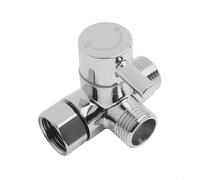 Vanne de commutation à 3 voies Interrupteur de douche Adaptateur en T G1/2" Support de pommeau de douche Vanne diviseur Commutateur en laiton pour douchette à main et douchette fixe, adaptateur de