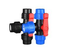 Vanne de connexion rapide à trois voies PE, vanne de tuyau en plastique de type T 20/25/32/40/50/63mm, Irrigation de l'eau du robinet de jardin agricole