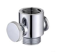 Vanne de contrôle du débit de pommeau de douche G1/2 - Régulateur de débit d'eau réglable - Valve de dérivation pour douchette à main, bidet, robinet de cuisine (argenté)