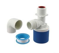 Vanne de contrôle du niveau d'eau - Boule flottante à remplissage automatique pour réservoir de toilettes - Entrée supérieure 4/6 points en nylon PA66 avec joint coudé (C)
