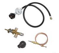 Vanne de Contrôle pour gaz Propane avec Thermocouple 600mm - Soupape Sécurité Basse Pression 65mbar Laiton pour Barbecue Foyer pour cheminée Insert D 25x20cm(Four-Piece Set 61cm)