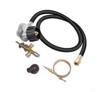 Vanne de Contrôle pour gaz Propane avec Thermocouple 600mm - Soupape Sécurité Basse Pression 65mbar Laiton pour Barbecue Foyer pour cheminée Insert D 25x20cm(Four-Piece Set 60cm)